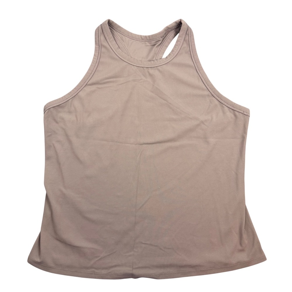 Athleta‎ Transcend Racerback Tank Womens XL Taupe Mauve High Neck Yoga Top